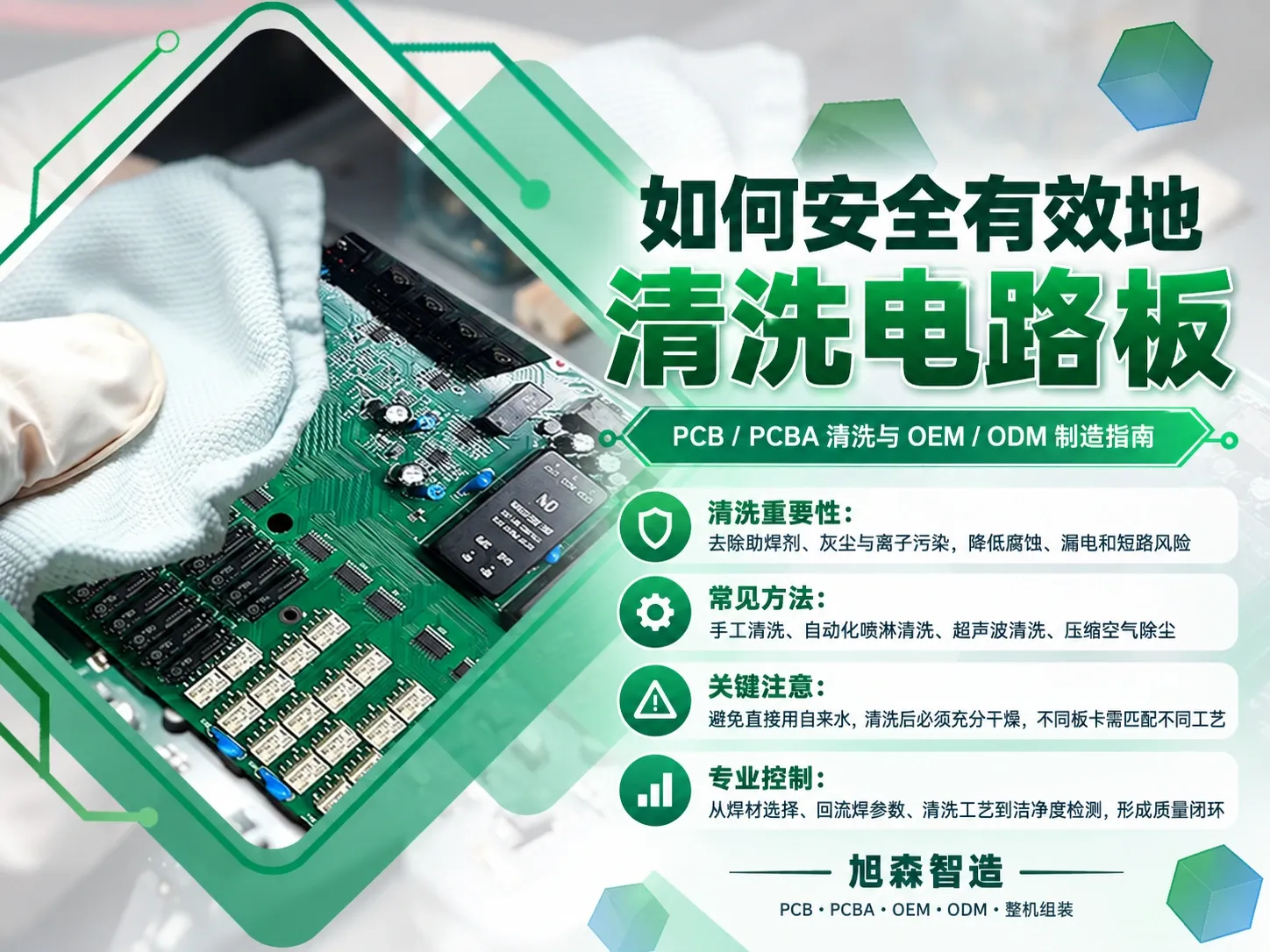 如何安全清洗PCB电路板？PCBA清洗方法及OEM/ODM制造指南