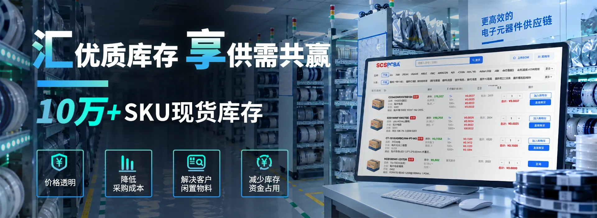 SCSPCBA-旭森智造汇享优质库存-供需共赢 10万·SKU现货库存
