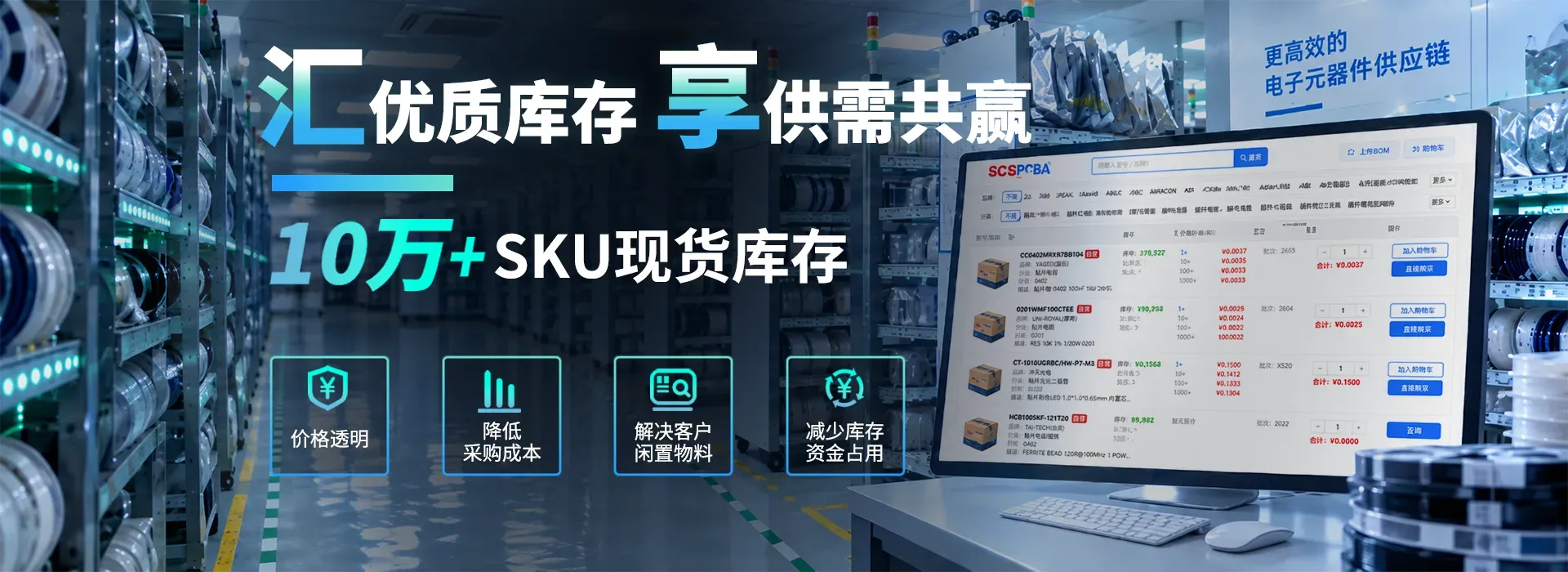 SCSPCBA-旭森智造汇享优质库存-供需共赢 10万·SKU现货库存
